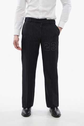 Pantaloni Slim Fit 23 in Misto Lana Gessata