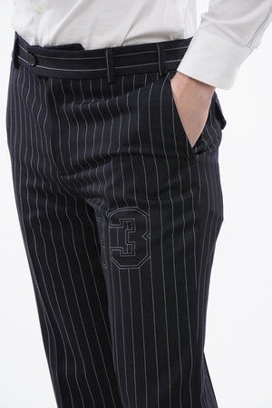 Pantaloni Slim Fit 23 in Misto Lana Gessata
