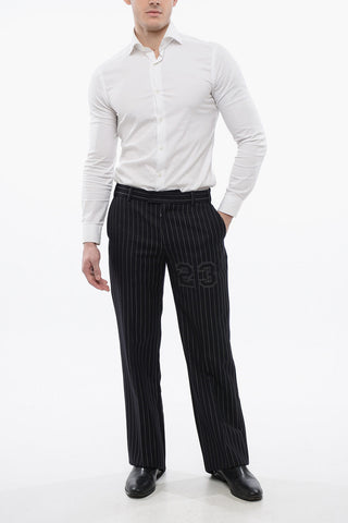 Pantaloni Slim Fit 23 in Misto Lana Gessata