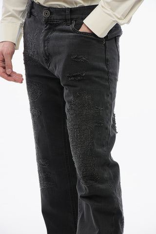 Distressed Straight-leg Denims