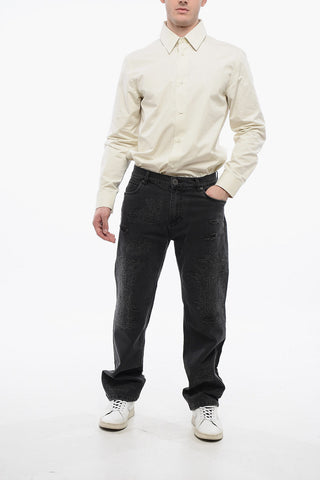 Distressed Straight-leg Denims