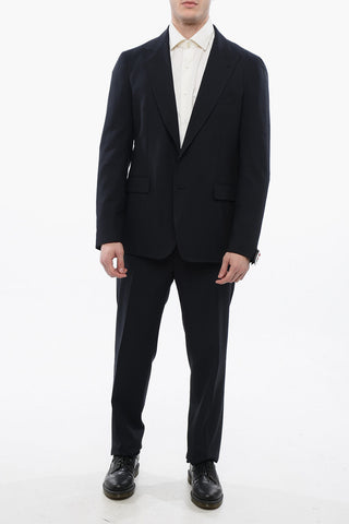 2-Piece Wool Blend Suit with Peak Lapel