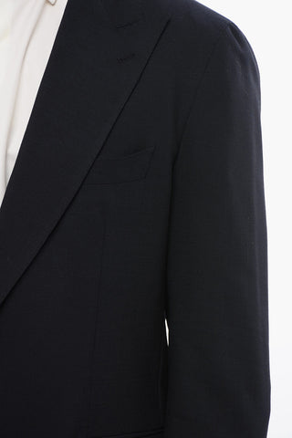 2-Piece Wool Blend Suit with Peak Lapel