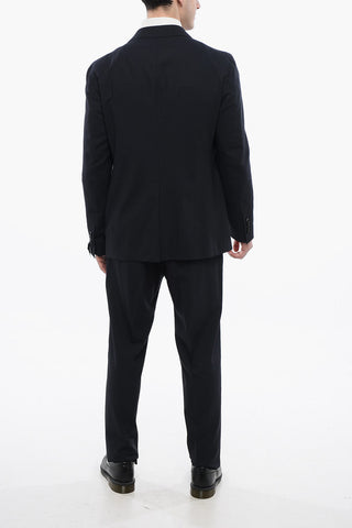 2-Piece Wool Blend Suit with Peak Lapel