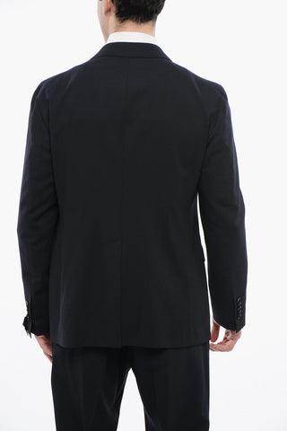 2-Piece Wool Blend Suit with Peak Lapel