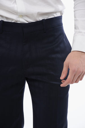 Pantaloni Chino SHIBORI in Misto Lana Jacquard