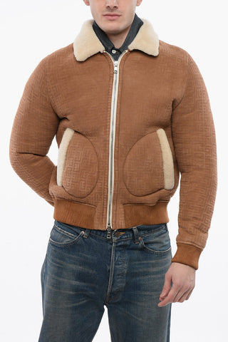 Bomber Shearling con Motivo Monogram