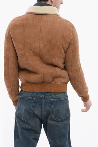 Bomber Shearling con Motivo Monogram