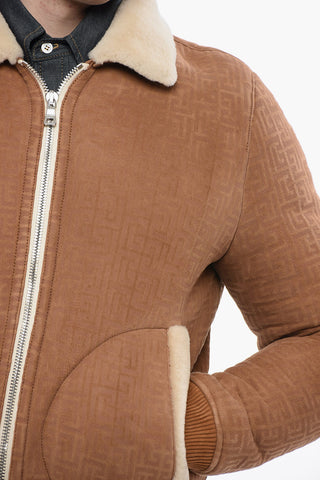 Bomber Shearling con Motivo Monogram