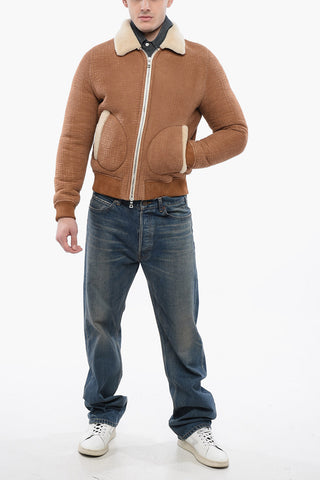 Bomber Shearling con Motivo Monogram