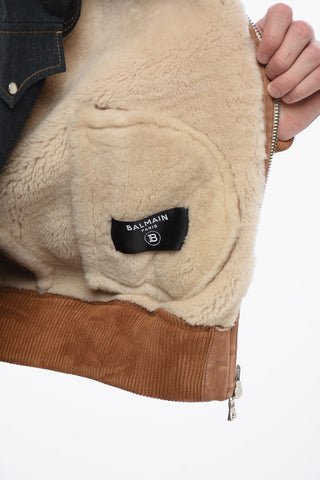 Bomber Shearling con Motivo Monogram