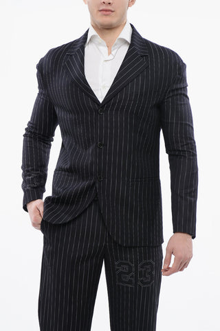 Blazer Gessato 23 con Tasche ad Aletta