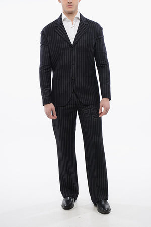 Pinstriped Blazer 23 with Flap Pockets