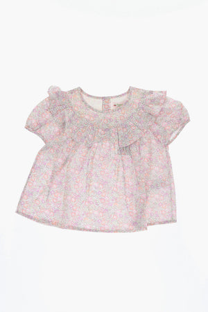 Blouse FOSCA with Floral Pattern and Ruffles