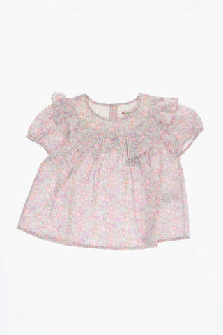 Blouse FOSCA with Floral Pattern and Ruffles