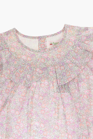 Blouse FOSCA with Floral Pattern and Ruffles