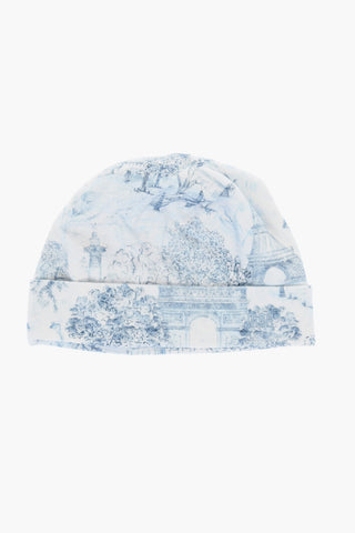 Romper Suit Hat and DOU DOU Set with Toile de Jouy Motif