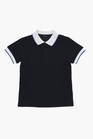 Piquet Cotton Polo Shirt with Contrasting Details