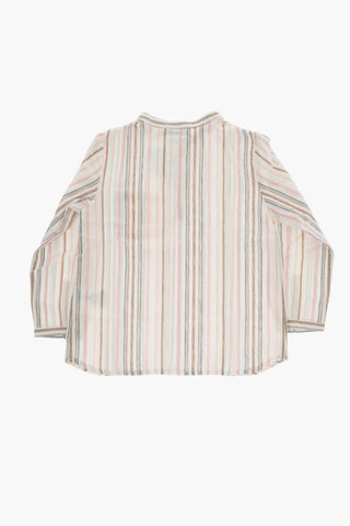 Striped ARTISTE Mandarin Shirt with 3-Buttons