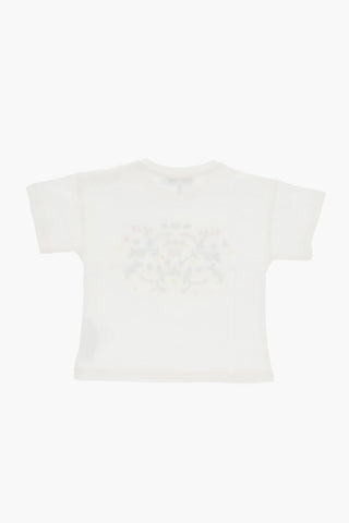 Cotton T-Shirt with Floral Embroderies