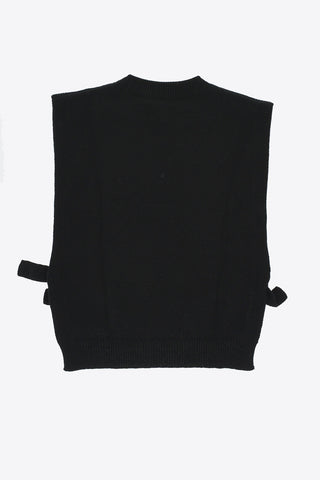 Knitted Vest with Floral Embroderies