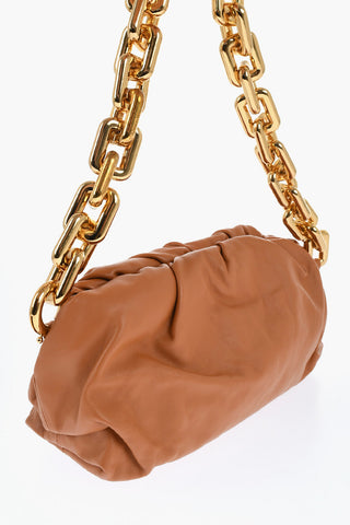Leather THE CHAIN POUCH Bag with Magnetic Closure