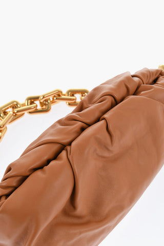 Leather THE CHAIN POUCH Bag with Magnetic Closure