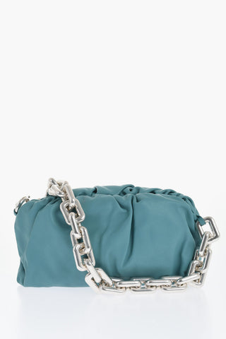 Leather THE CHAIN POUCH Bag with Magnetic Closure