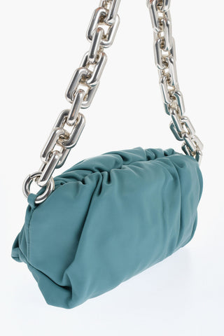 Leather THE CHAIN POUCH Bag with Magnetic Closure