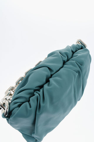 Leather THE CHAIN POUCH Bag with Magnetic Closure