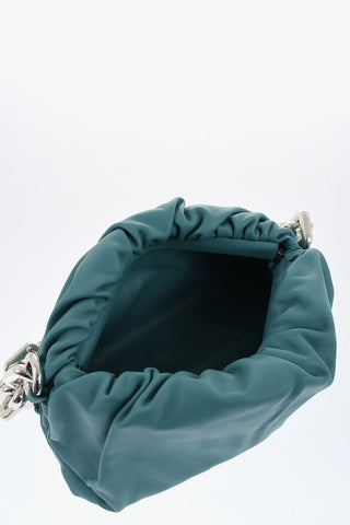 Leather THE CHAIN POUCH Bag with Magnetic Closure
