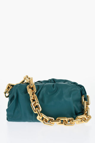 Leather THE CHAIN POUCH Bag with Magnetic Closure
