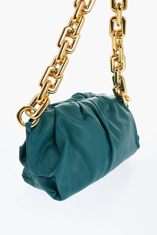 Leather THE CHAIN POUCH Bag with Magnetic Closure