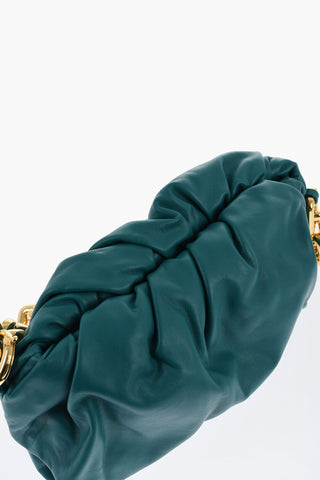 Leather THE CHAIN POUCH Bag with Magnetic Closure