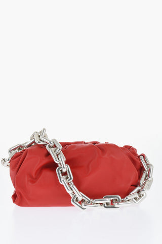 Leather THE CHAIN POUCH Bag with Magnetic Closure