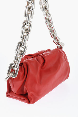 Leather THE CHAIN POUCH Bag with Magnetic Closure