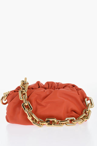 Leather THE CHAIN POUCH Bag with Magnetic Closure