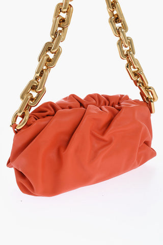 Leather THE CHAIN POUCH Bag with Magnetic Closure