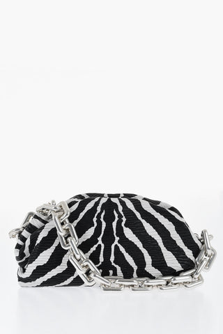 Leather THE CHAIN ZEBRA Bag with Magnetic Closure