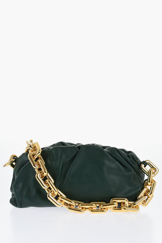 Leather THE CHAIN POUCH Bag with Magnetic Closure
