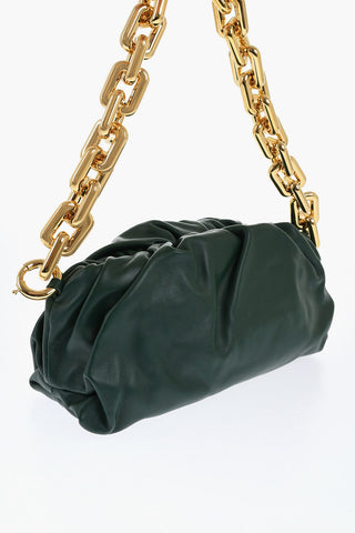 Leather THE CHAIN POUCH Bag with Magnetic Closure