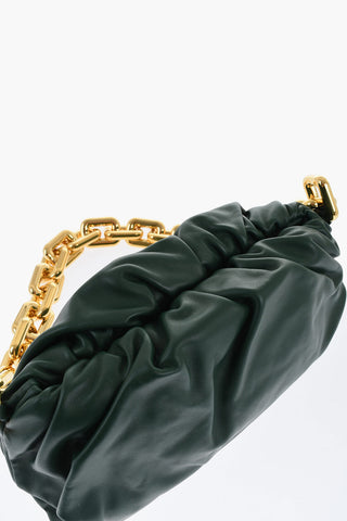 Leather THE CHAIN POUCH Bag with Magnetic Closure