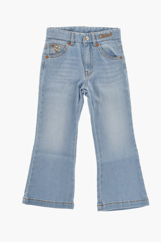 Boot Cut Jeans with Golden Effect Details