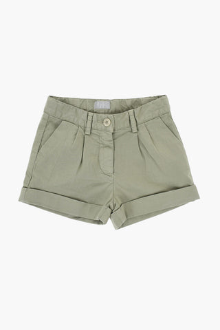 Shorts a Doppia Pince Ad Orlo con Risvolto