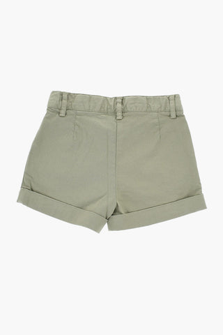 Shorts a Doppia Pince Ad Orlo con Risvolto