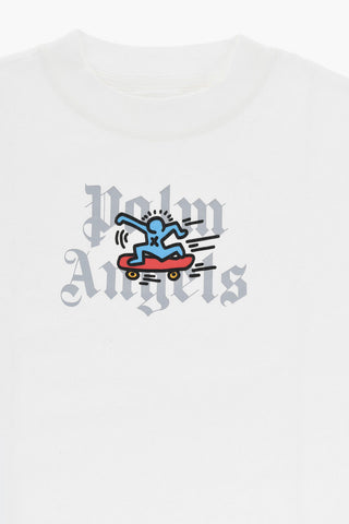 KEITH HARING Cotton Crew-neck T-shirt with Embossed Detail