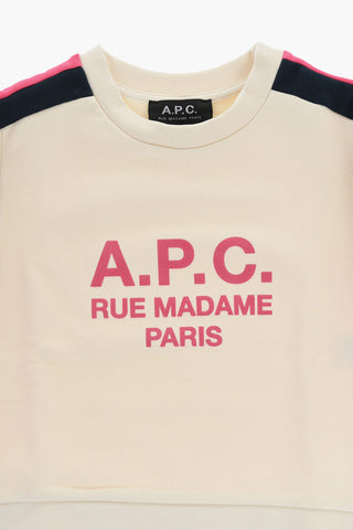 Cotton Crew-neck Sweatshirt with Contrast Side Bands
