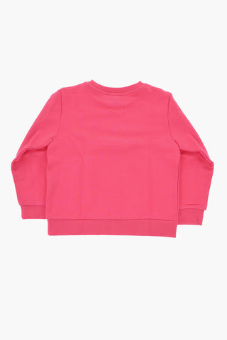 Cotton Crew-neck Sweatshirt with Embossed Logo