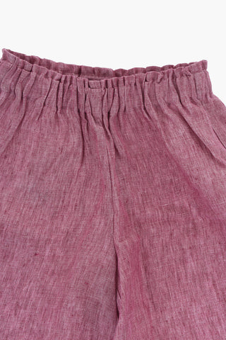 Flared Linen Pants with Pleats