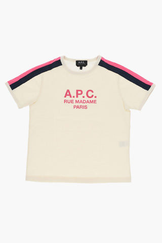 Cotton Crew-neck T-shirt with Contrast Side Bands